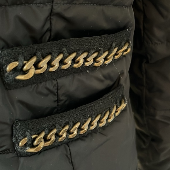 WHBM black chain detail nylon jacket. Size small. - Picture 9 of 10